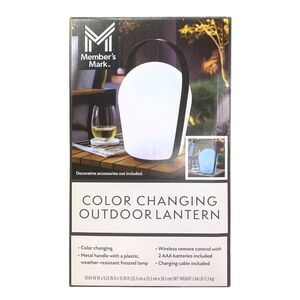 Member's Mark Color Changing Outdoor Lantern, Wireless, Remote Control, 15"x10"